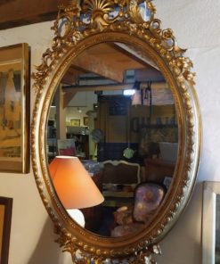 miroir XIXème medaillon