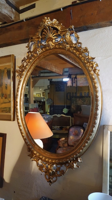 miroir XIXème medaillon