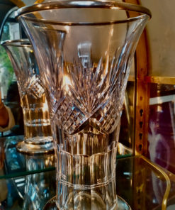 Vase cristal taillé et argent