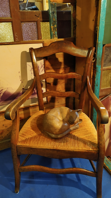 sculpture chat en bois