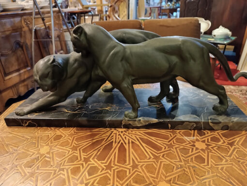 sculpture pantheres art deco