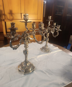 candelabres bronze argenté