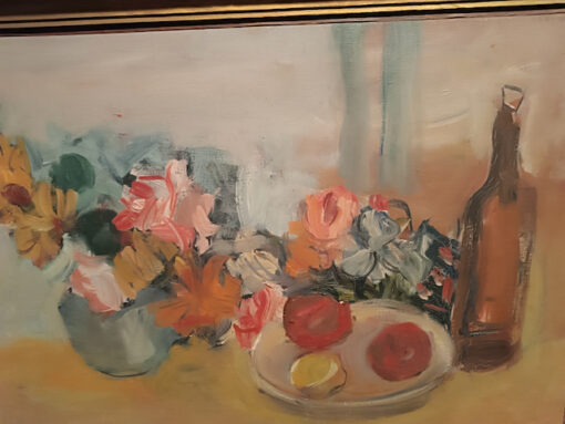 Tableau Weingart Joachim (1875-1942) Huile sur Toile "Nature morte - Bouquet de fleurs sur table" Epoque XXème – Image 3