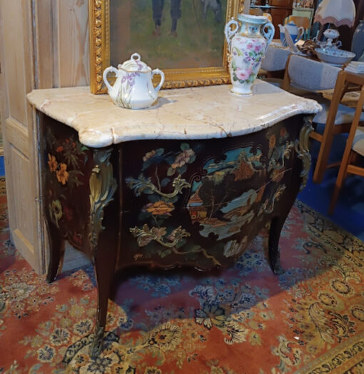 Commode Galbée Epoque XIXème de Style Louis XV en Laque de Coromandel – Image 5