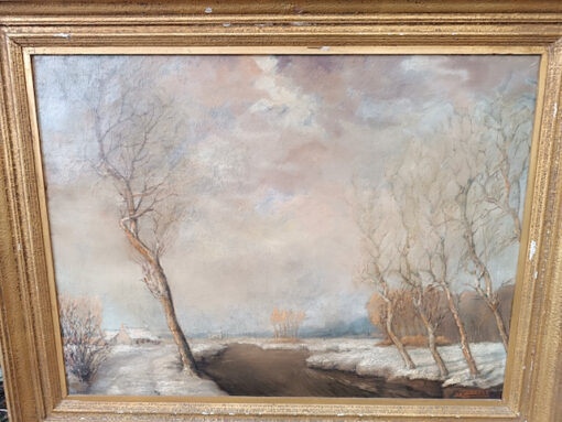 Tableau Kinnaert Geert "Hiver Ensoleillé" Huile sur Toile – Image 2