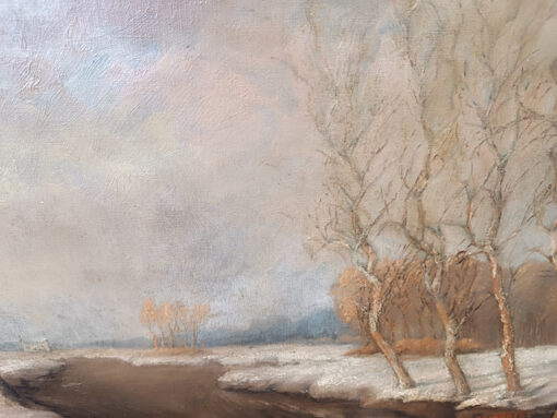 Tableau Kinnaert Geert "Hiver Ensoleillé" Huile sur Toile – Image 7