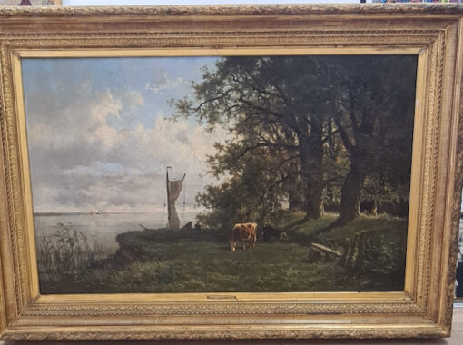 Tableau De Schampheleer Edmond Grand format Huile sur toile "Paysage" Epoque XIXème – Image 2