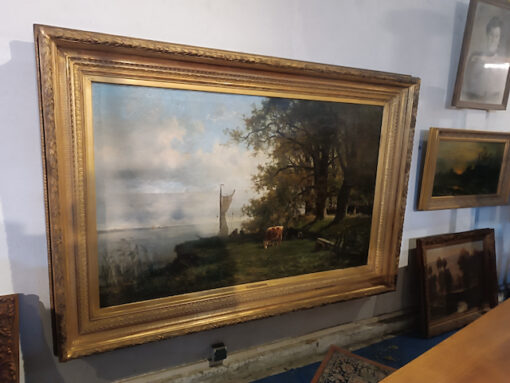 Tableau De Schampheleer Edmond Grand format Huile sur toile "Paysage" Epoque XIXème – Image 10