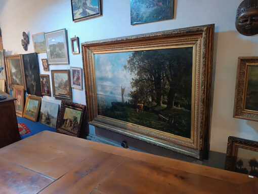 Tableau De Schampheleer Edmond Grand format Huile sur toile "Paysage" Epoque XIXème – Image 2