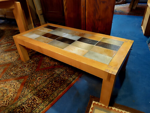 Table basse Regain en Orme plateau carreaux de Grés Vintage Années 60/70 – Image 5