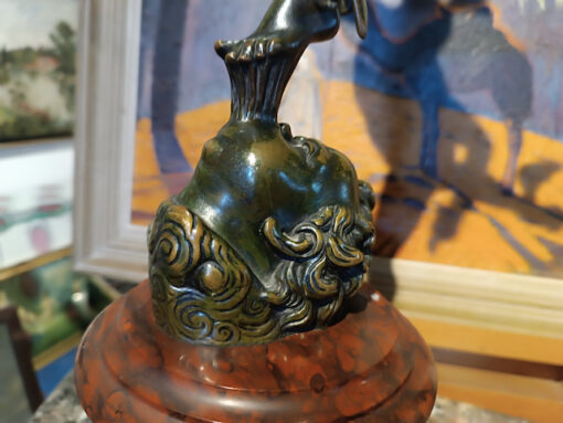 Bronze Mercure Ailé volant porté par le souffle de Zéphyr Epoque XIXème d'après Jean de Bologne – Image 6