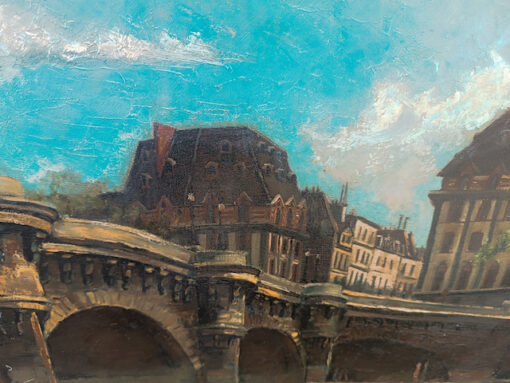 Tableau Hoshizaki Konosuke Huile sur toile " le pont neuf, Paris" – Image 4