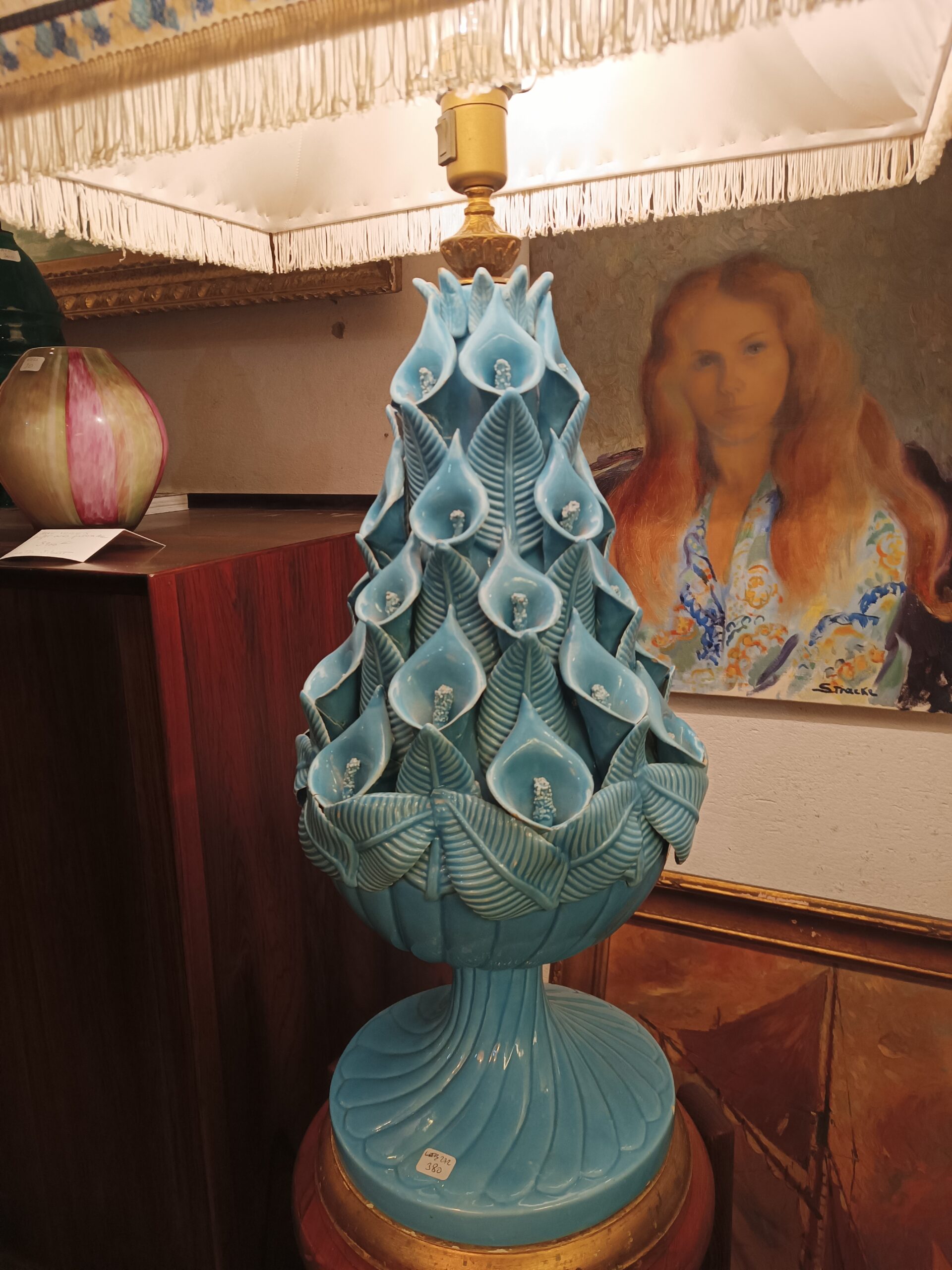 Lampe Céramique bleue Vintage Années 50 – Image 7