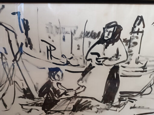 Tableau Joan Felip Vila "Collioure" encre sur papier Epoque XXème – Image 3