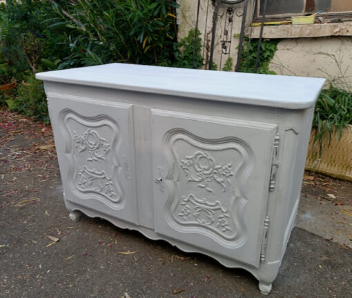 Buffet Patiné Gris Trianon Style Louis XV Epoque XIXème – Image 4