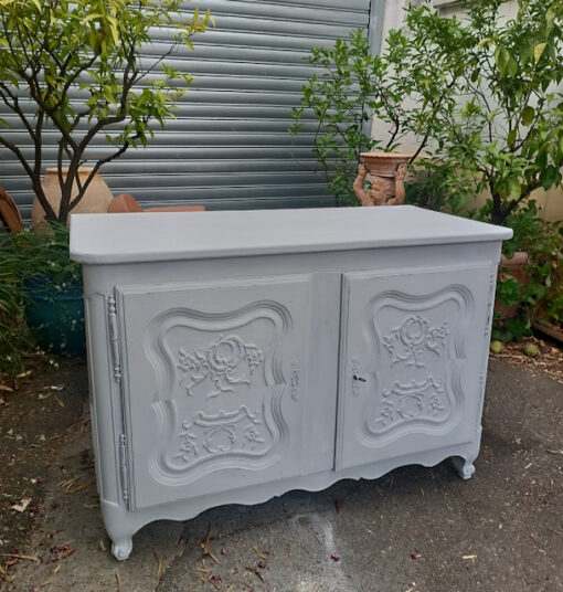 Buffet Patiné Gris Trianon Style Louis XV Epoque XIXème – Image 2