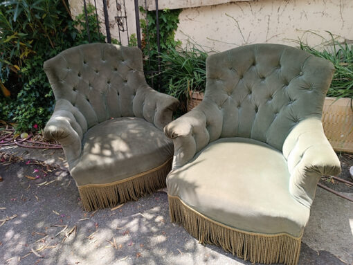 Fauteuils Crapauds Epoque XIXème ( paire) en l'état – Image 3