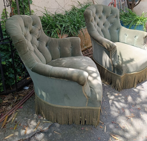Fauteuils Crapauds Epoque XIXème ( paire) en l'état – Image 4