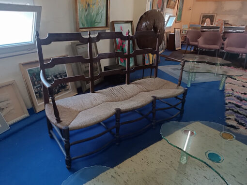 Radassier Provençal banquette trois places en Chêne Epoque XIXème – Image 4