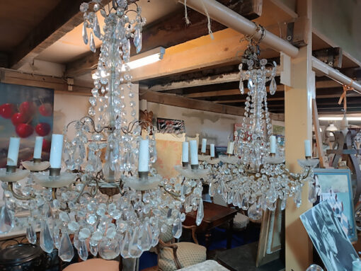 Paire de Lustres Anciens en Cristal Epoque XIXème – Image 4