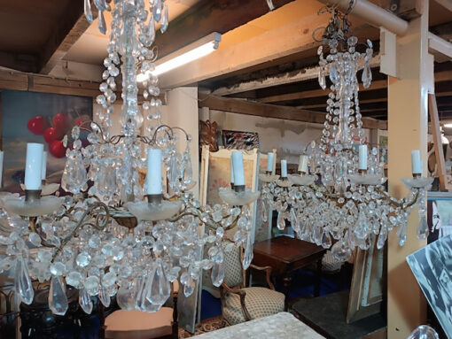 Paire de Lustres Anciens en Cristal Epoque XIXème – Image 6