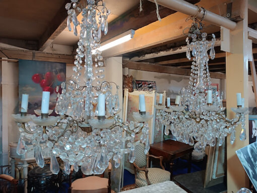 Paire de Lustres Anciens en Cristal Epoque XIXème – Image 7