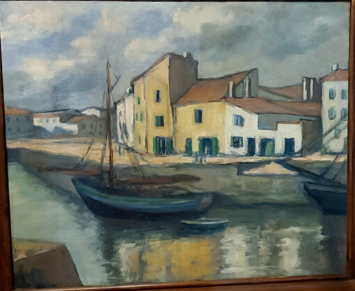 Tableau "Port de pêche" Huile sur Toile Epoque fin XIXème/début XXème – Image 2