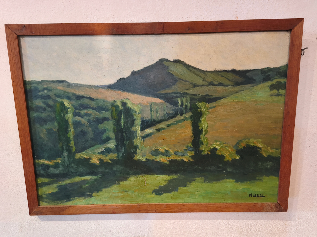 Tableau "paysage de campagne" signé H.Bosc Huile sur Toile – Image 4
