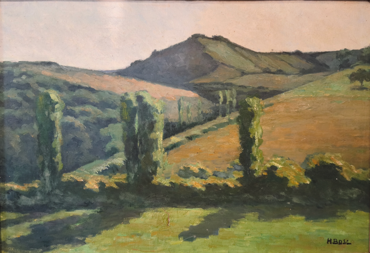 Tableau "paysage de campagne" signé H.Bosc Huile sur Toile – Image 7