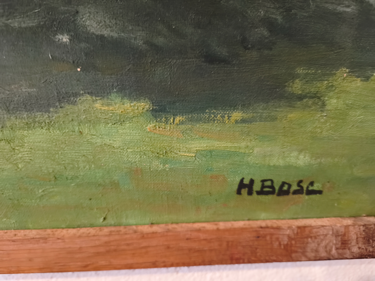 Tableau "paysage de campagne" signé H.Bosc Huile sur Toile – Image 8