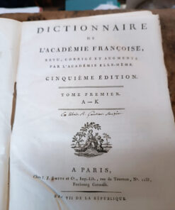 dictionnaire de l'academie francaise an VII
