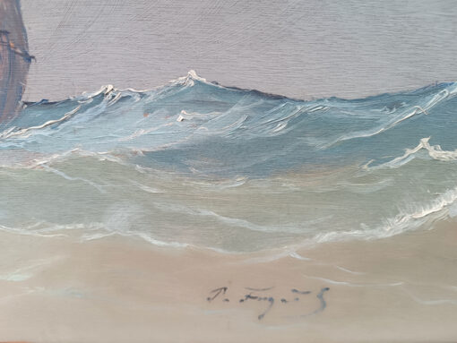 Tableau Faget Germain( Pierre) Huile sur panneau " Trois mats par vent arrière" – Image 3