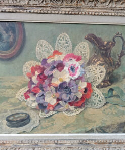 Alternative view of Oswald Poreau Tableau Huile sur Panneau "bouquet" daté 1944