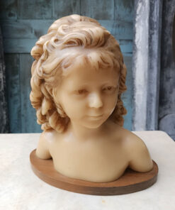 Alternative view of Buste en Cire "Sabine Houdon Enfant" Epoque XIXème
