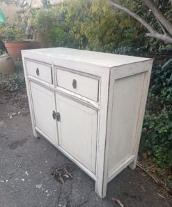 Alternative view of Buffet Laque Blanche Chinois deux portes deux tiroirs