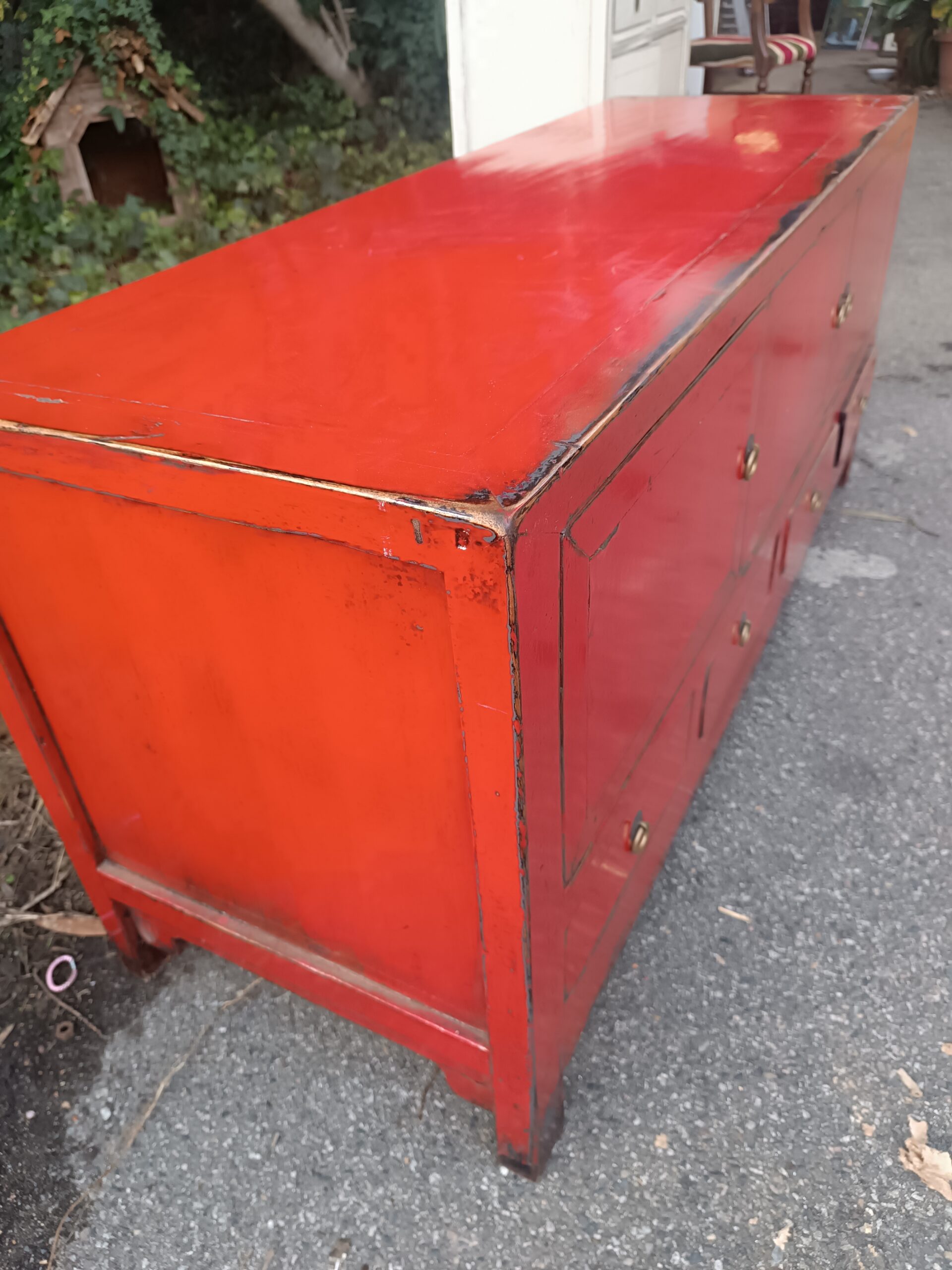 Buffet Bas Chinois Laque Rouge – Image 5