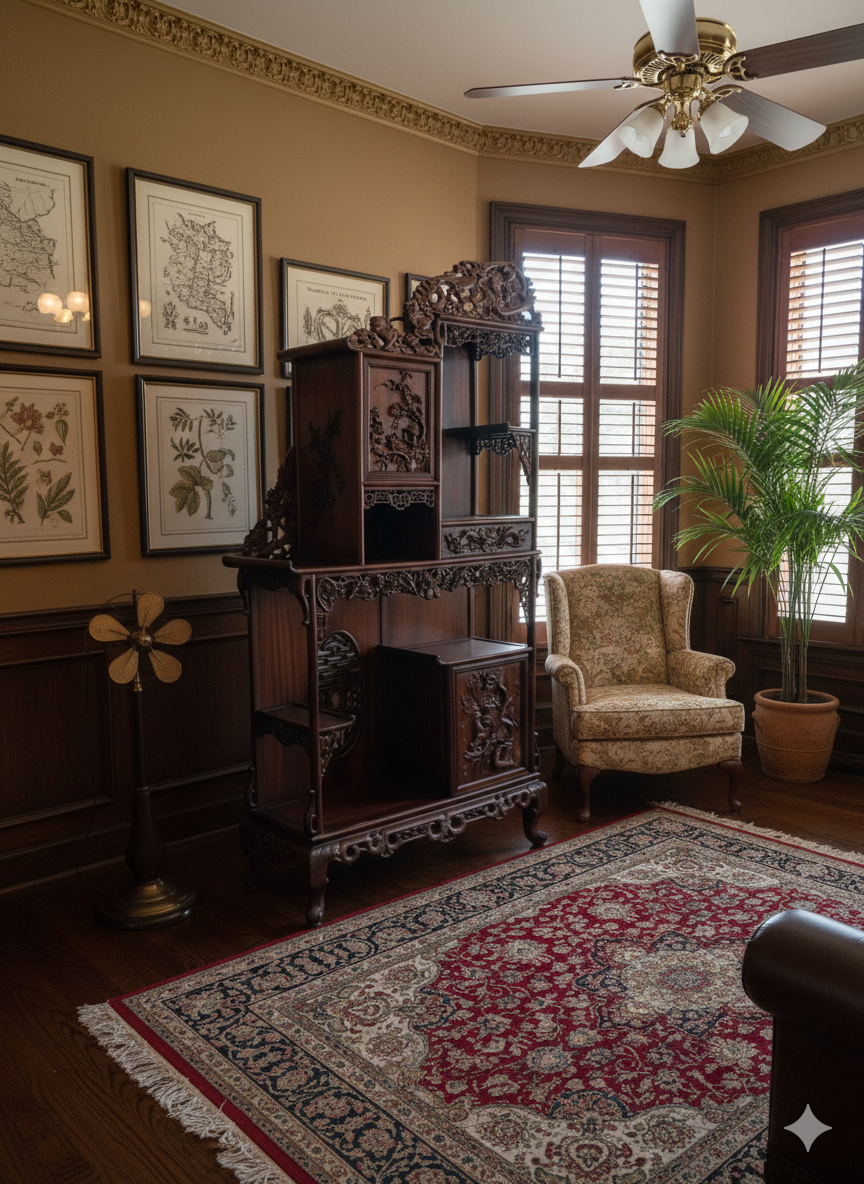 Cabinet Extrême-Orient en Acajou Epoque début XXème – Image 14