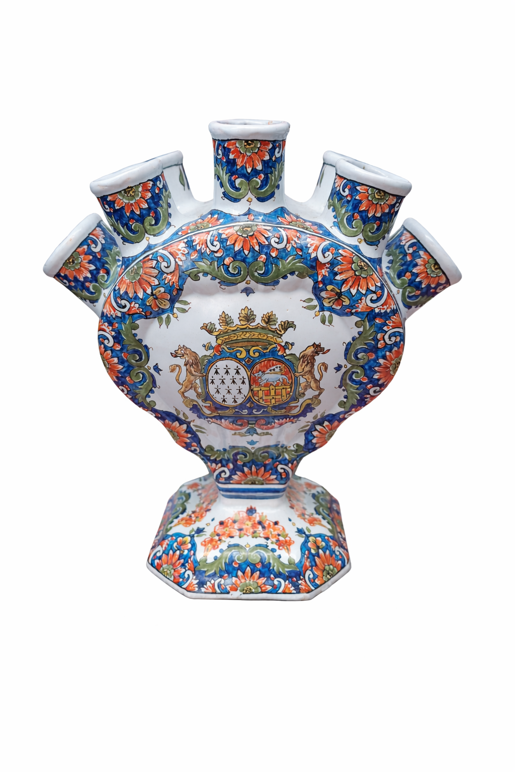 Tulipière Porquier-Beau pique fleurs en Faience de Quimper Epoque XIXème – Image 3