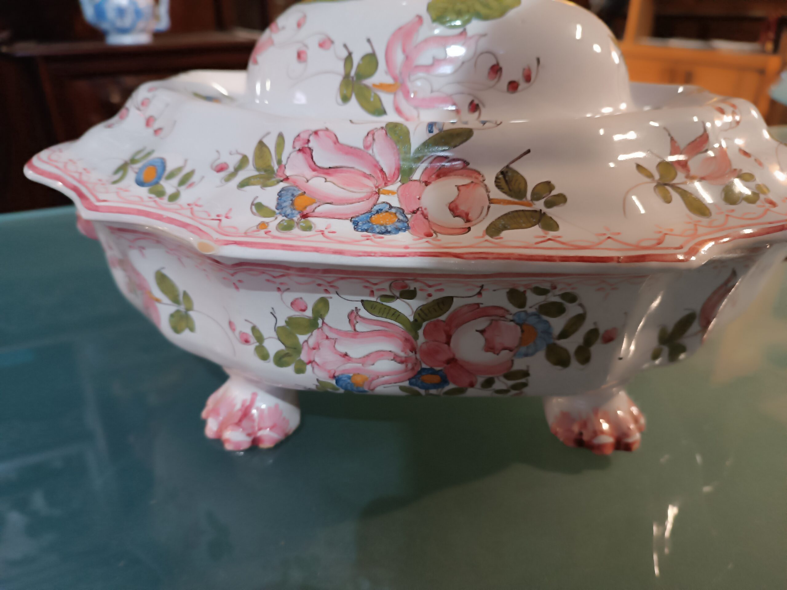 Soupière Faïence décors peints Epoque XXème – Image 2