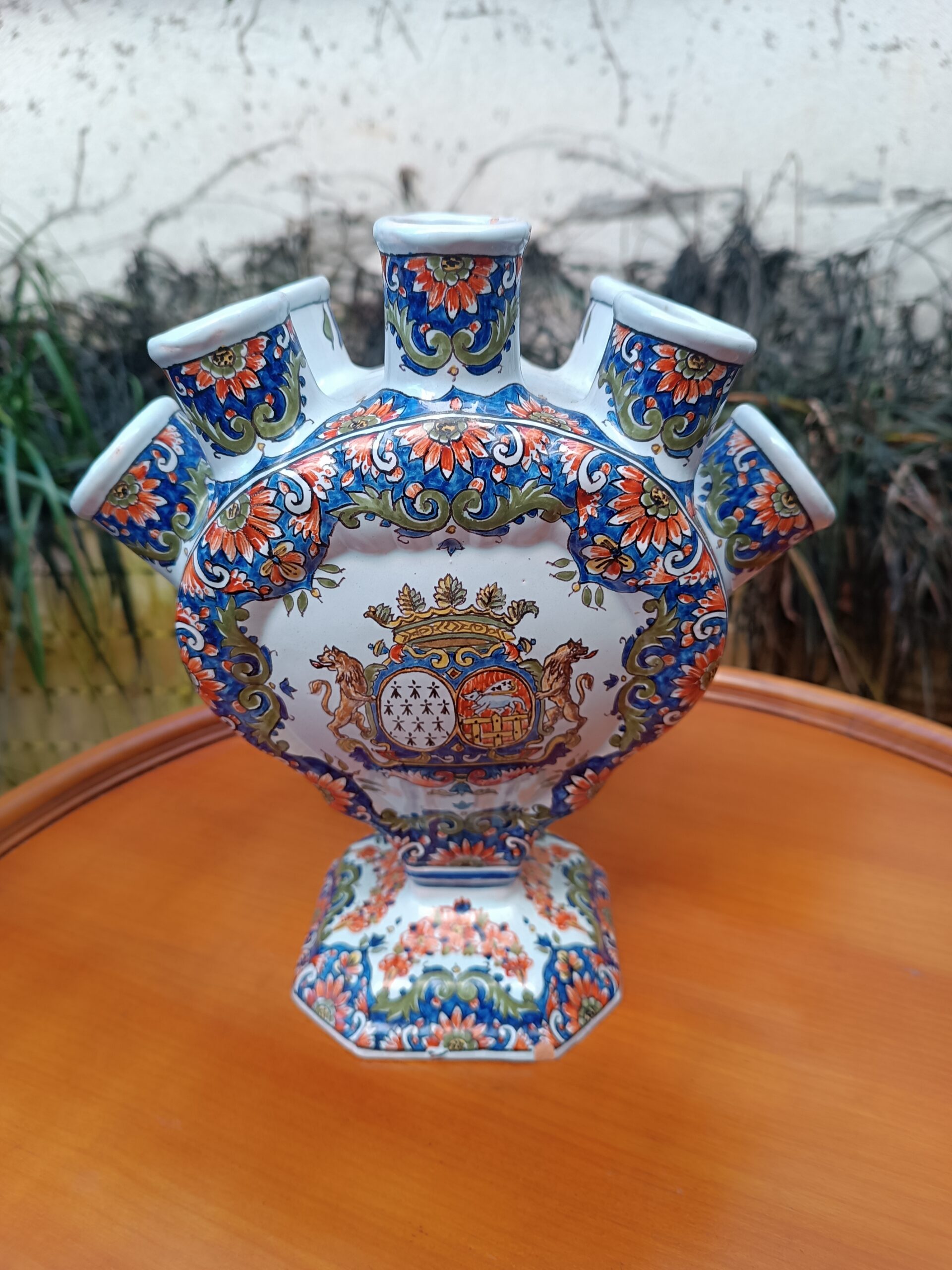 Tulipière Porquier-Beau pique fleurs en Faience de Quimper Epoque XIXème – Image 6