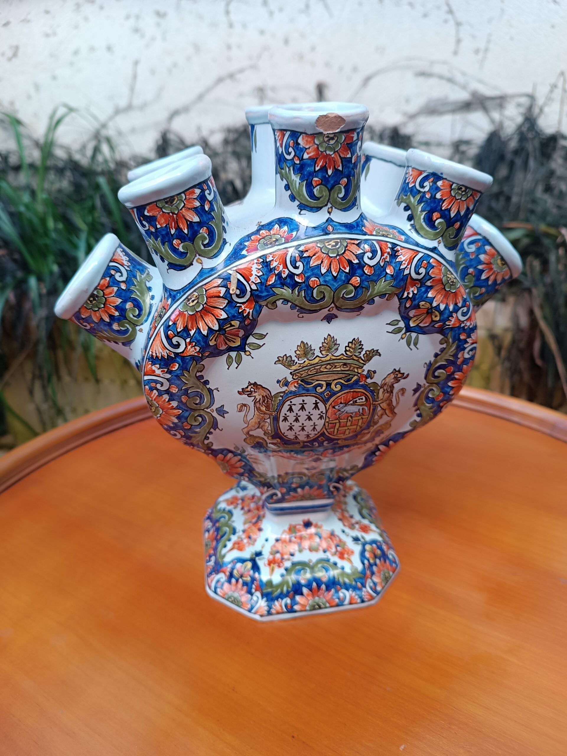 Tulipière Porquier-Beau pique fleurs en Faience de Quimper Epoque XIXème – Image 7