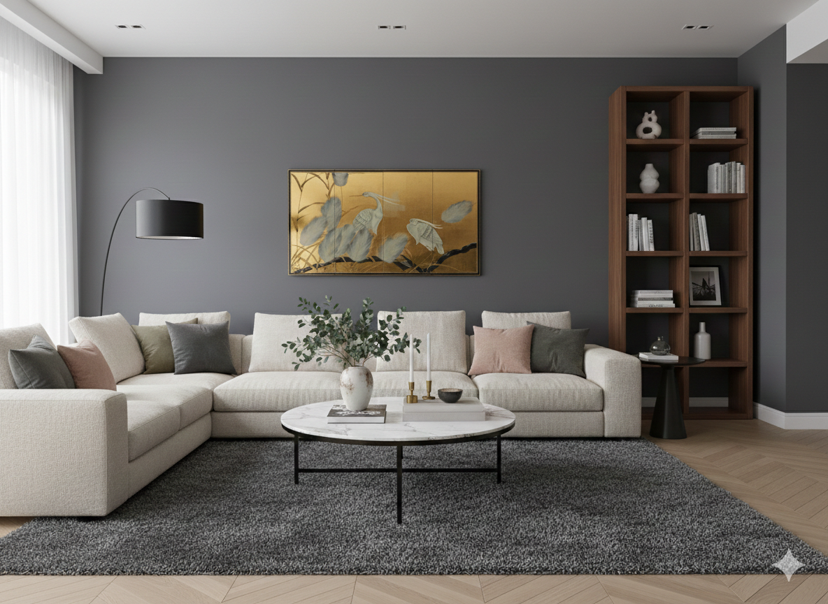 Paravent Chine quadriptyque sur panneaux en Bois Laqué à décors d'ibis Epoque deuxième moitié du XXème – Image 5