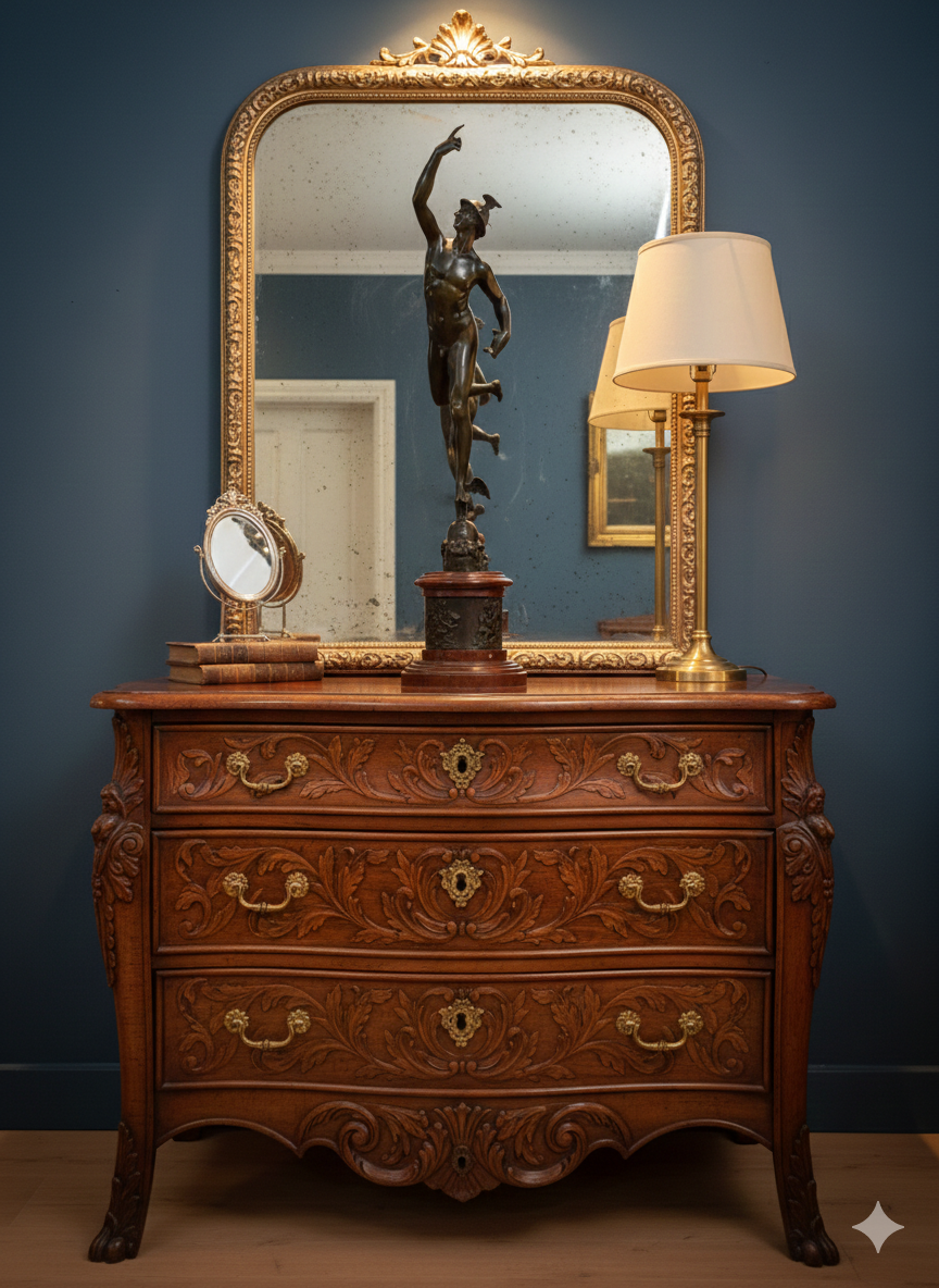 Bronze Mercure Ailé volant porté par le souffle de Zéphyr Hauteur 82cm Epoque XIXème d'après Jean de Bologne – Image 2