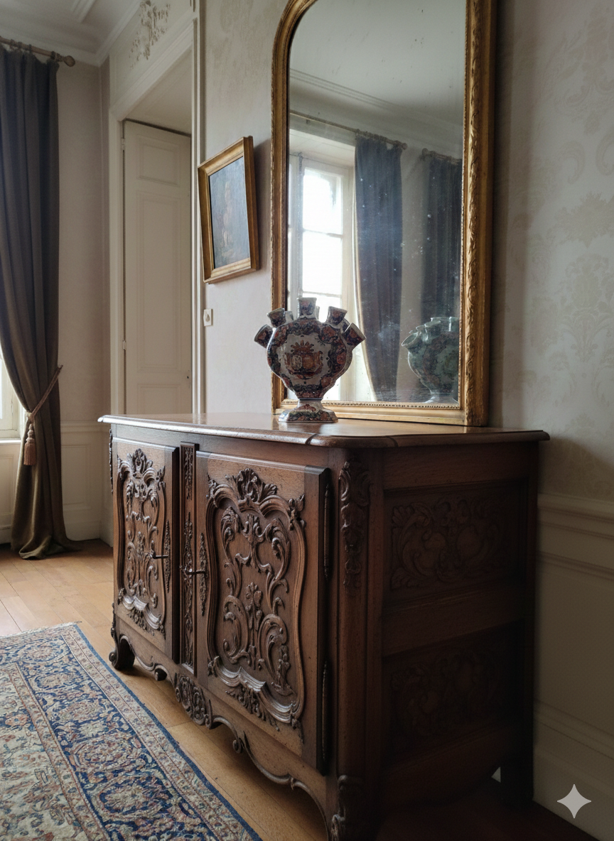 Tulipière Porquier-Beau pique fleurs en Faience de Quimper Epoque XIXème – Image 4