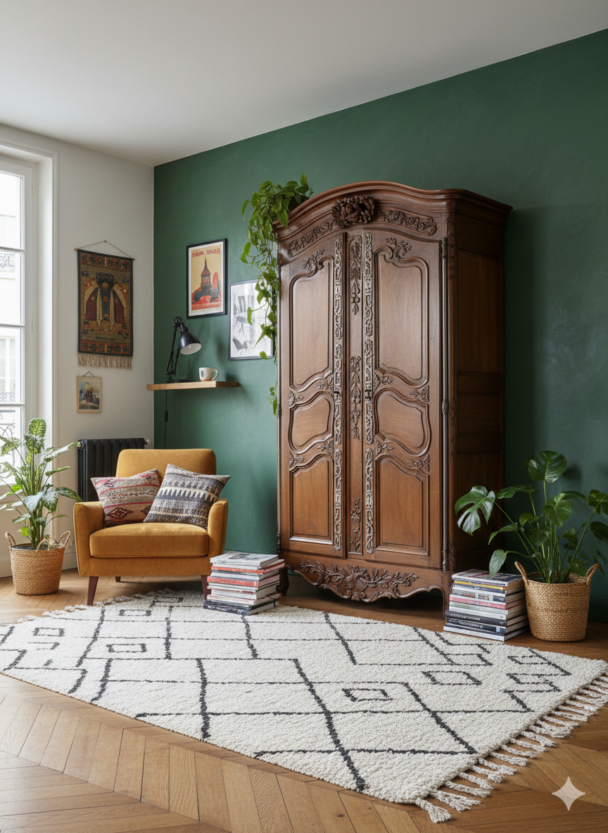 Armoire Provençale de mariage Louis XV Epoque fin XVIIIème en Noyer – Image 17