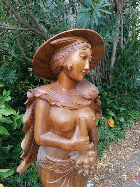 Sculpture Féminine Vietnam en Bois Massif – Image 4