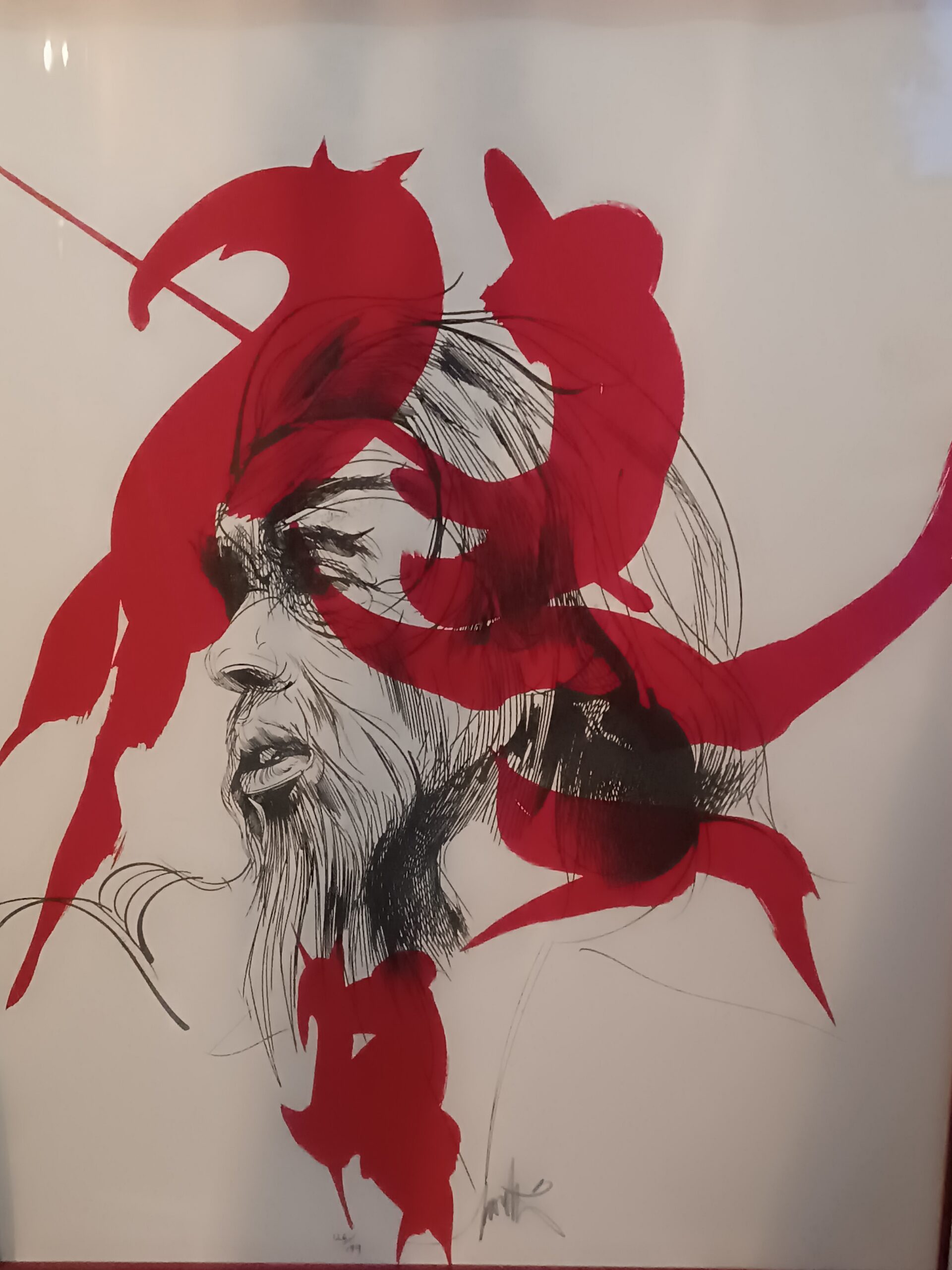 Le Seigneur Rouge Raymond Moretti 1986 Lithographie Tirage limité et numéroté – Image 2