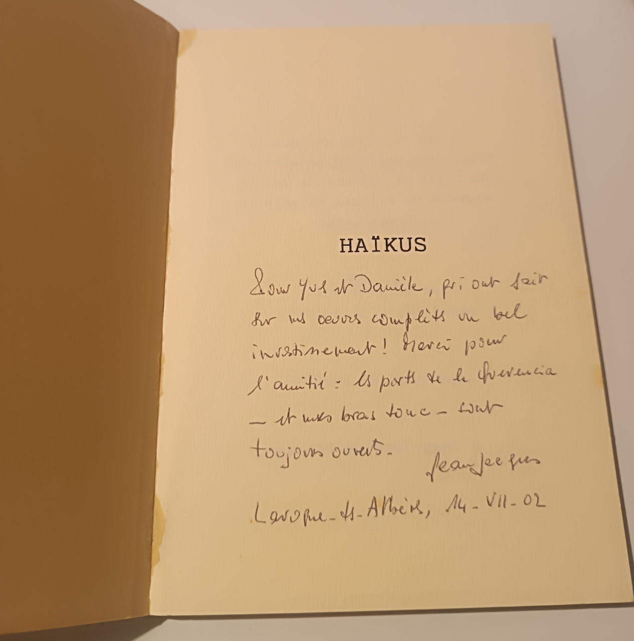 Livre Haïkus Jean Jacques Pécassou Edition F-M.Baradat numérotée 17/25 – Image 2