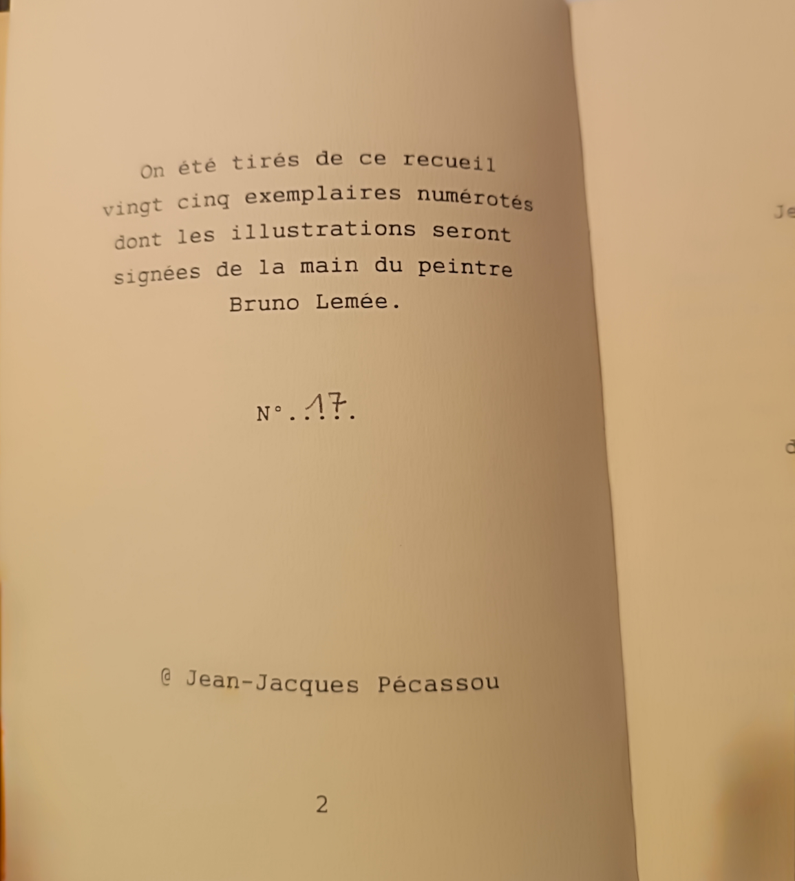 Livre Haïkus Jean Jacques Pécassou Edition F-M.Baradat numérotée 17/25 – Image 3