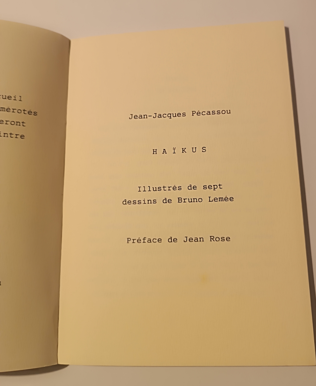 Livre Haïkus Jean Jacques Pécassou Edition F-M.Baradat numérotée 17/25 – Image 4